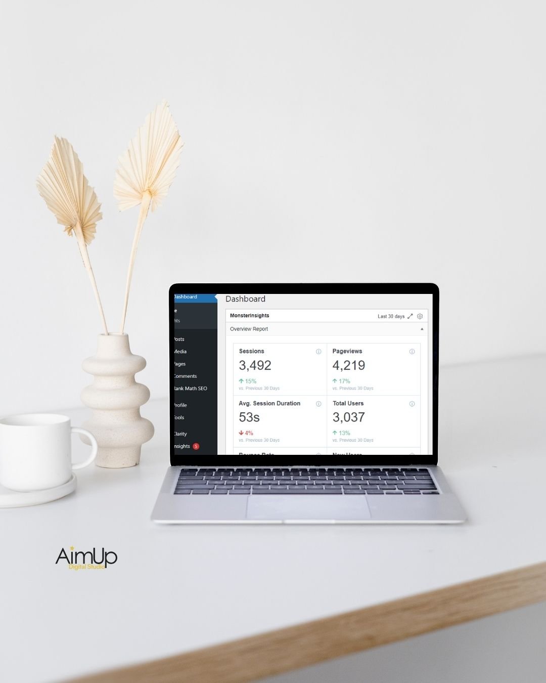 aimup digital studio - client blog analytics stat